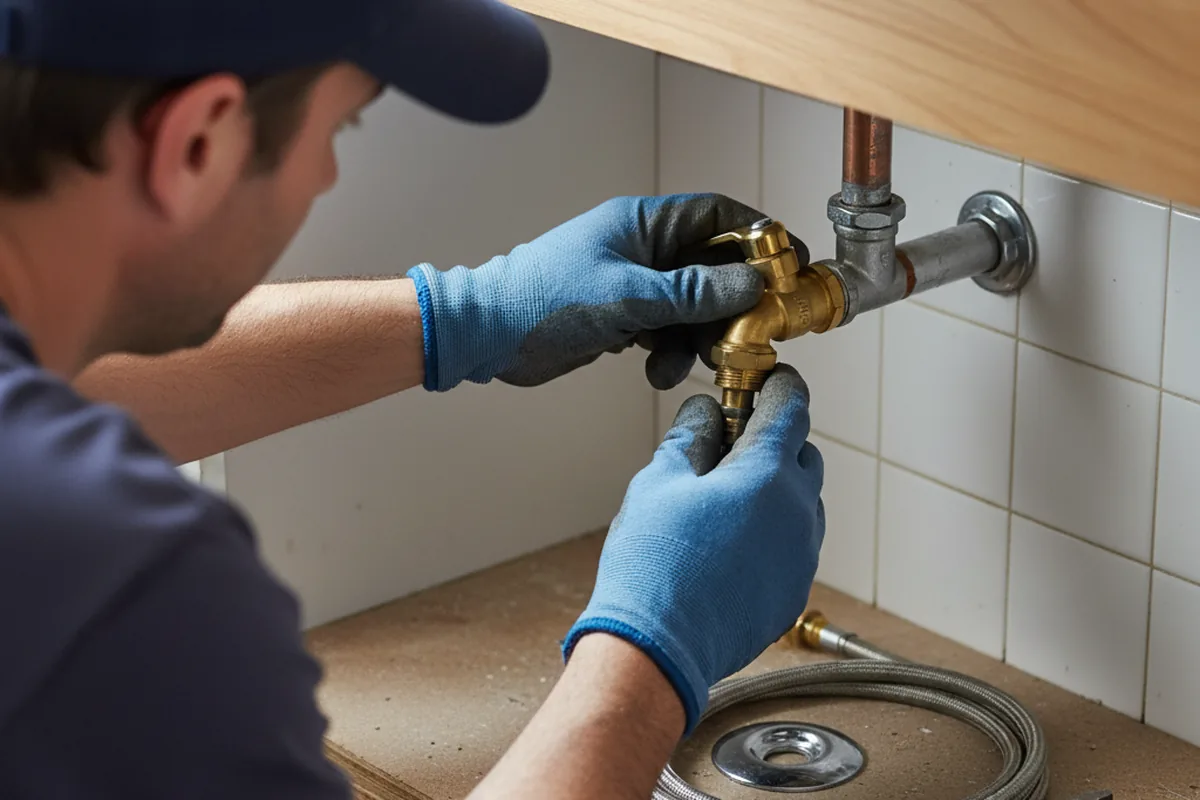 Shutoff valve and fitting work during Faucet and Fixture Repair in Canton